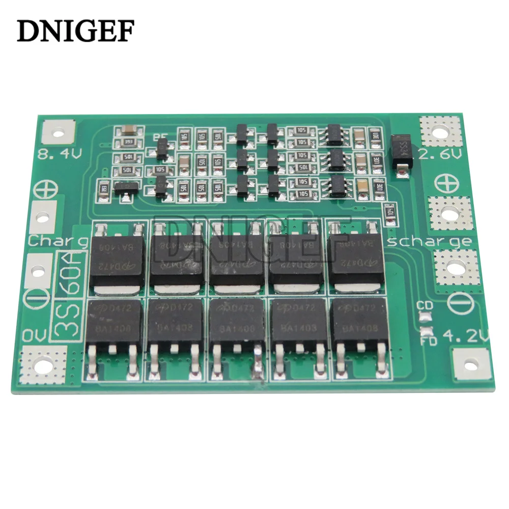 DNIGEF 3S 60A 4S 40A Li-ion Lithium Battery Charger Protection Board 18650 BMS 11.1V 12.6V/14.8V 16.8V Enhance/Balance