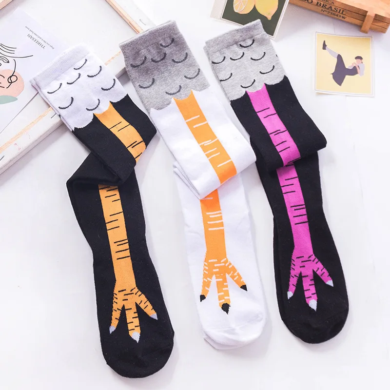 Hohe Huhn Oben Knie Beine Socke Cartoon 3D Weihnachten Socken Cosplay Verrückt Fitness Gym Neuheit Socken Mädchen Lustige Geschenke