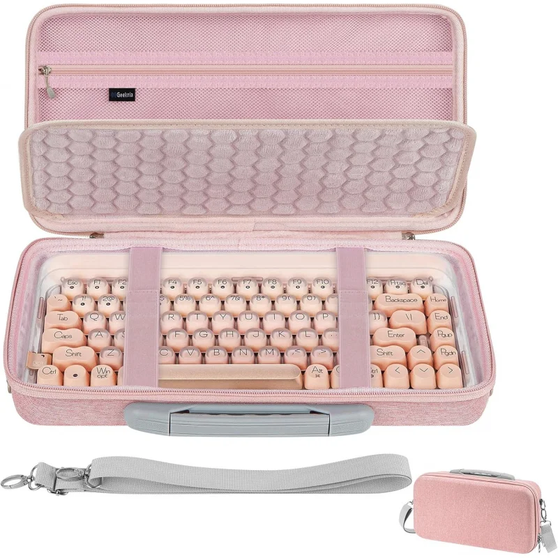

Geekria Keyboard bag Compatible with LOFREE DOT Foundation75%/Lipstick Elegant84, YUNZII C75 Travel Computer Keyboard Case(Pink)