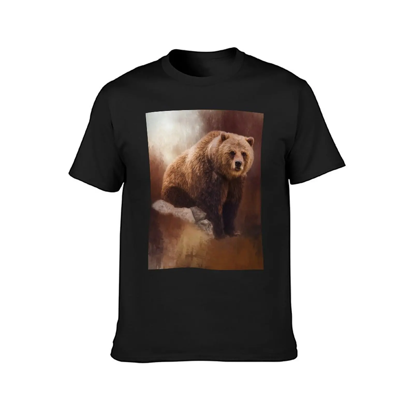 Great Strength - Grizzly Bear Art T-Shirt summer tops customizeds oversized hippie clothes t shirts for men cotton