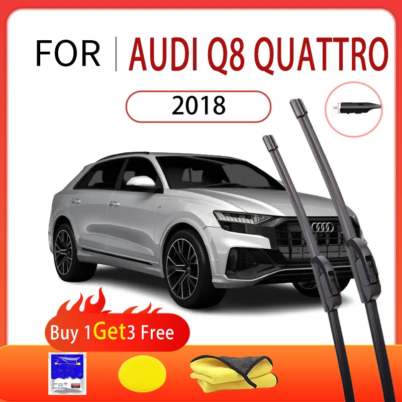 

For Audi Q8 quattro 2018 New Car Front Wiper Multifunctional Boneless Silent Wiper Blade Rubber Strip Auto Parts High Quality