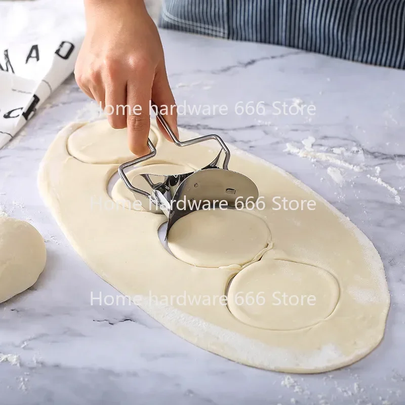 Hand Push and Cut Dumpling Skin Machine, Making Dumpling Skin Mould, Stainless Steel Dumpling Mould, Skin Pusher