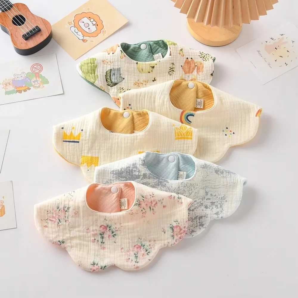 New Two-sided Usable Feeding Bib Breathable Pacifier Saliva Towel Pure Cotton Gauze Drool Bib For Newborn Toddler