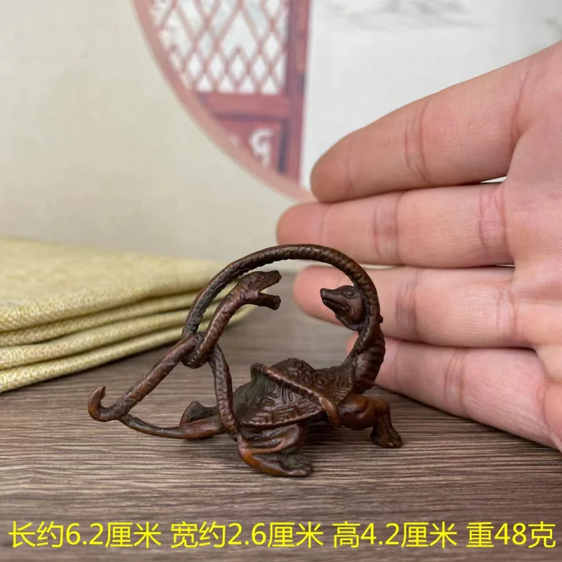 Ретро твердая латунь четыре благоприятных зверя синий дракон белый тигр Чжуке Сюаньу античная бронза животное чайные украшения подарок украшение