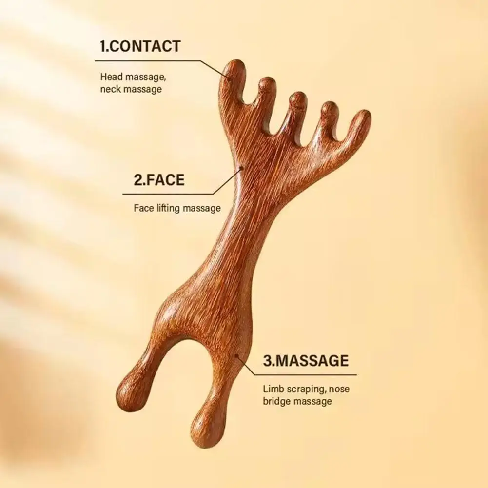 

Деревянная массажная расческа, массажер для головы, расслабляющая расческа с пятью зубьями, расческа для кита, скребковый массажер для кожи головы, инструмент для массажа тела