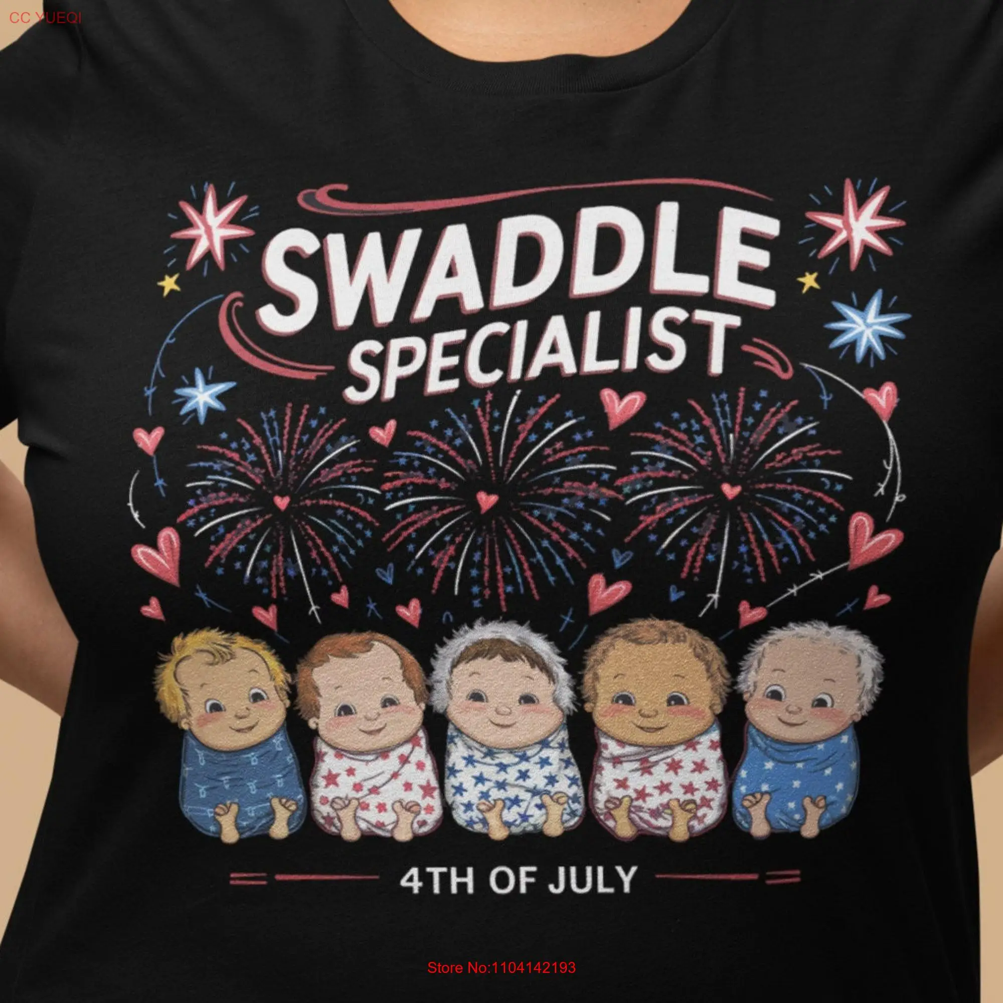 Swaddle Specialist T Shirt for 4th of July NICU Nurse Independence Day long or short sleeves