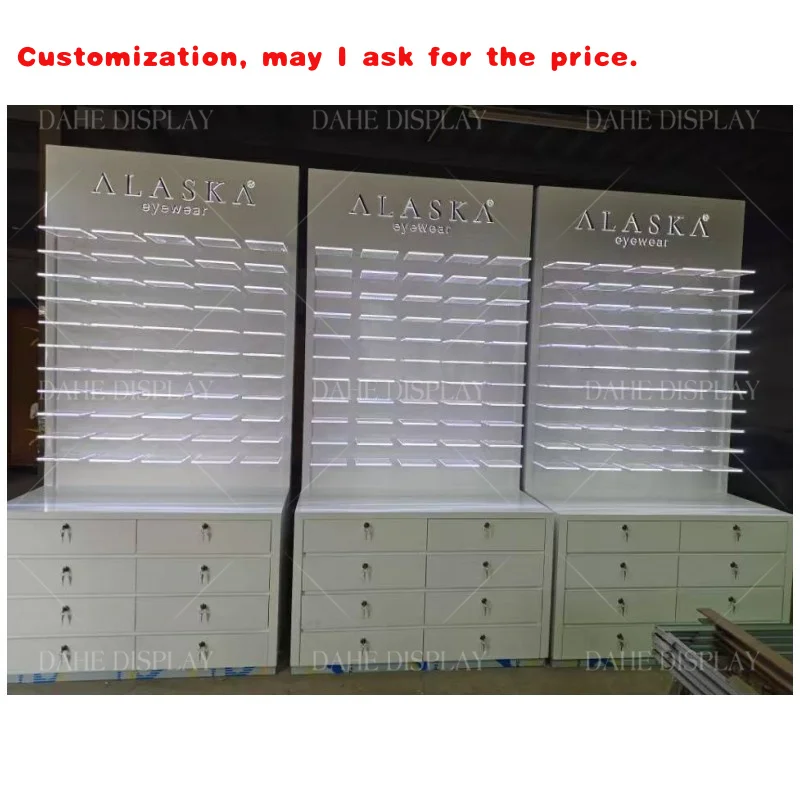 

на заказ. Мебель для розничного магазина, очки, витрина, шкафы для оптического магазина, светящиеся акриловые полки, оптическая витрина