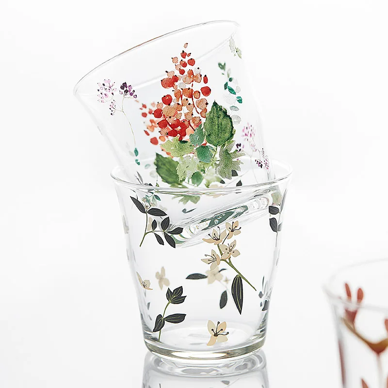 

Household Small Fresh Glass Water Large Capacity Heat Resistant Explosion Proof Beverage Juice Cup Cute And High Value Set