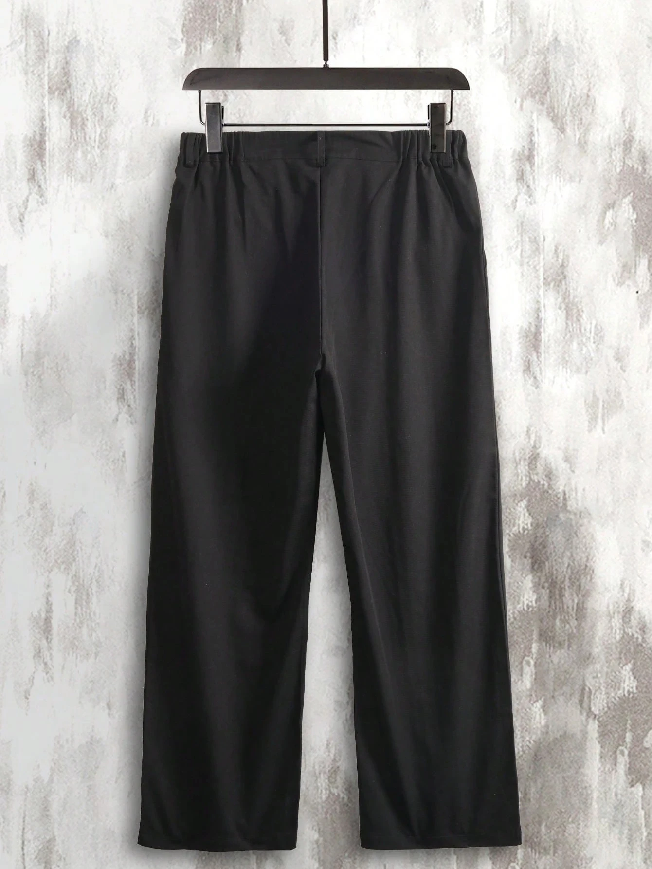 Men Vintage Business Pleated Wide Leg Pants, Elastic Waist, Solid Woven Wrinkle‑Proof Suit Trousers for All‑Season Daily Commute