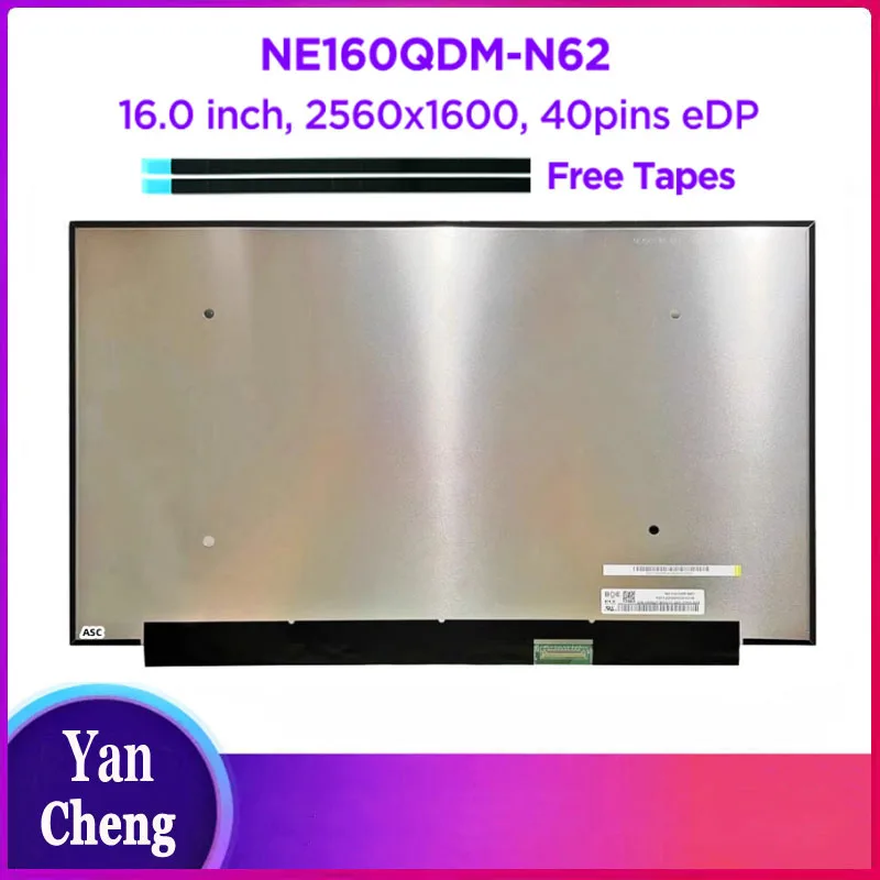 16.0 Laptop LCD Screen NE160QDM-N62 MNG007DA1-3 for ideapad 5 Pro 16IAH7 Creator 5-16ACH6 ThinkBook 16 G4+ IAP 2560x1600 40pins