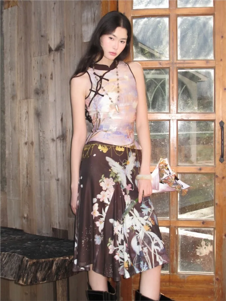 Fashion Suit Stretch Knitted Top Two-Piece Overskirt