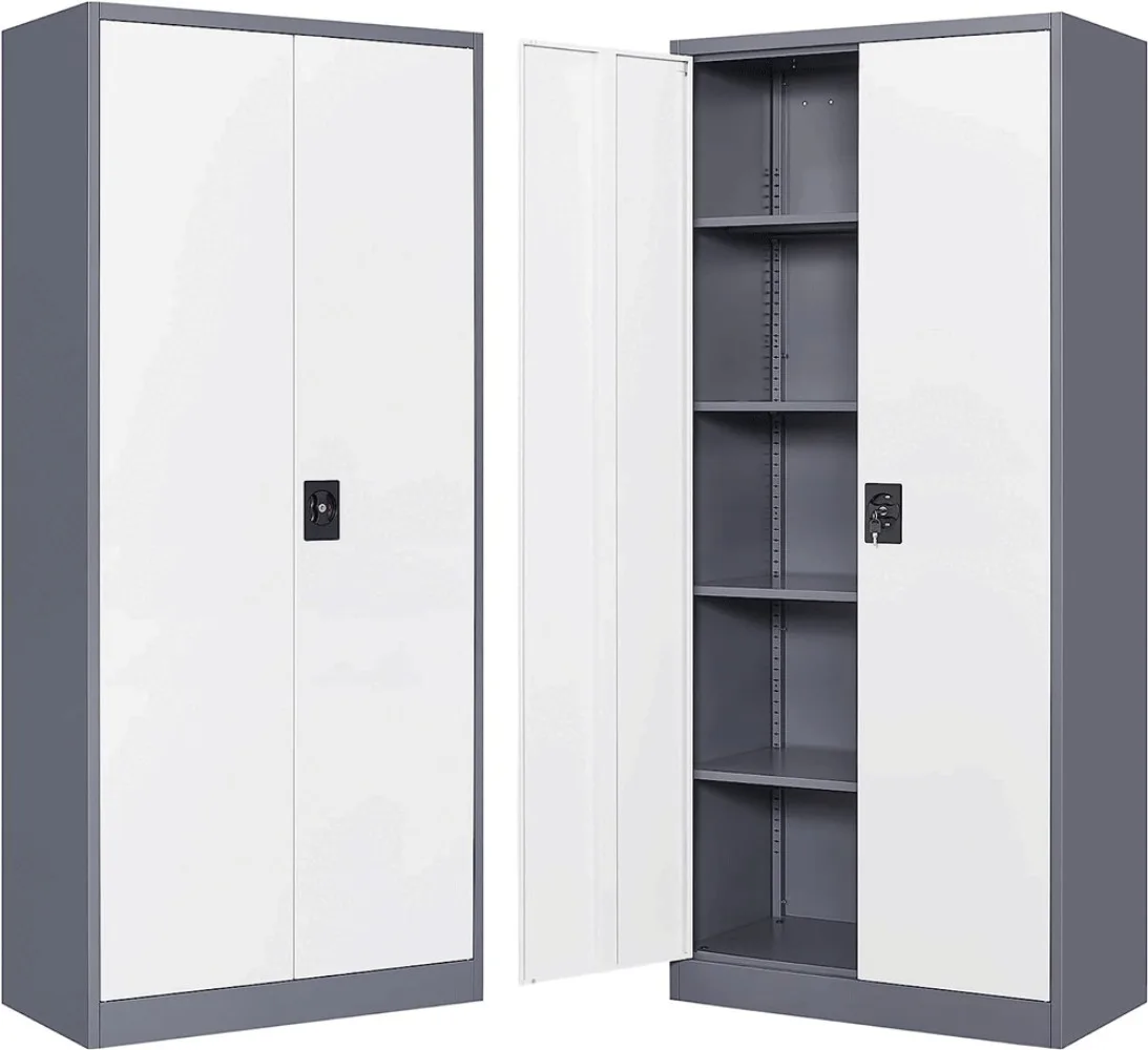 

Garage Cabinet Metal Storage Cabinet with Locking Doors and 4 Adjustable Shelves