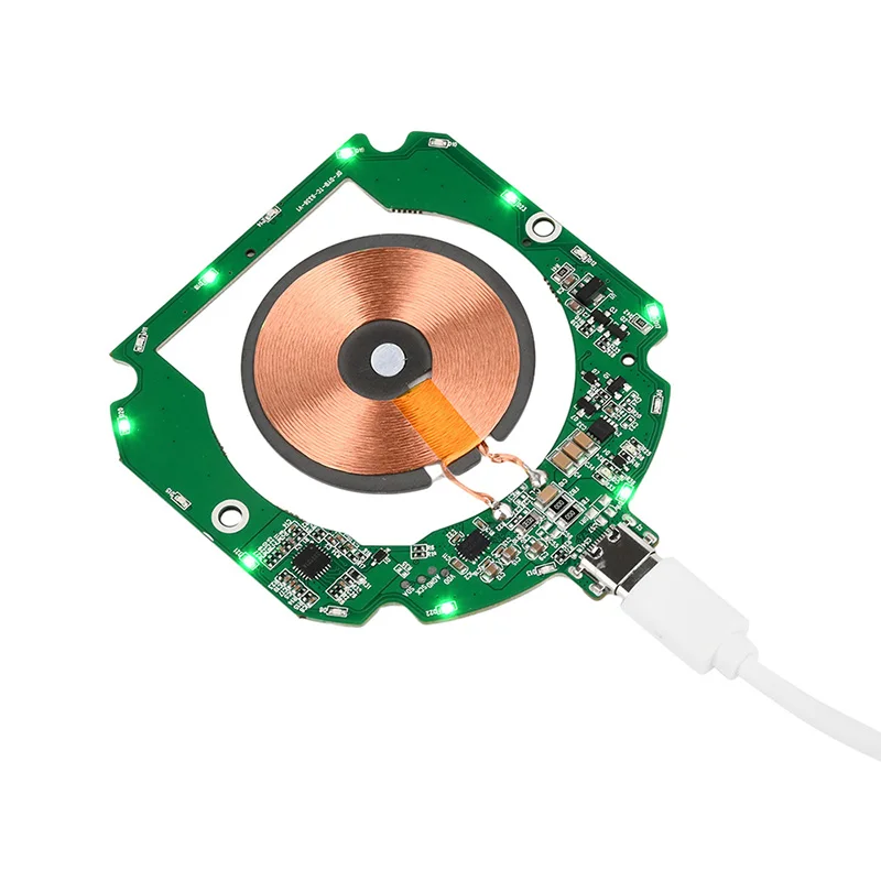 Transmitter Module Coil Circuit Board 15W Type-c Qi Fast Charging Wireless Charger PCBA DIY Standard Accessories