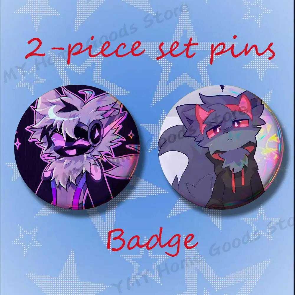 Purple Grumpy Protogen 2-piece set Free Mix Backpack Clothes Jewelry Accessories Round Badge Collection Gifts