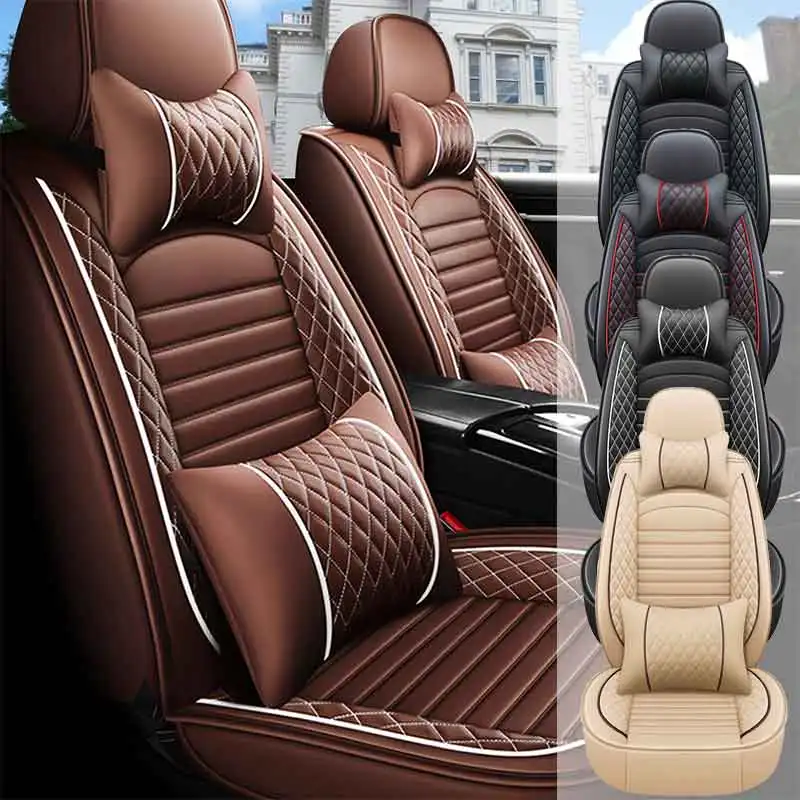 5-Seats PU Leather Universal Car Seat Covers Full set Front Rear Seat Cushion Anti-scratch Protection For Sedan SUV Seat