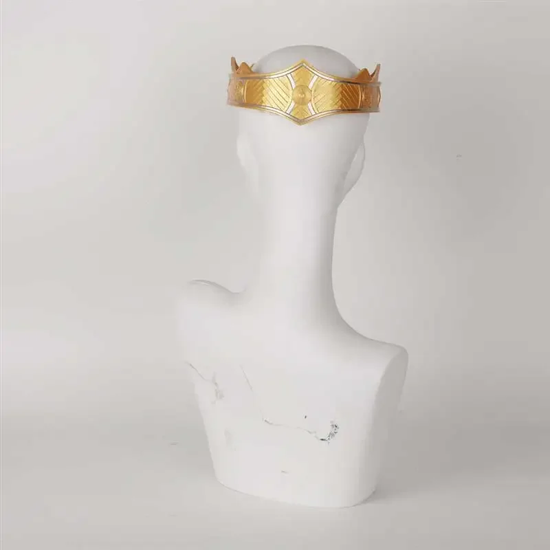 Hiasan Kepala Cosplay Film Keluarga Naga Rhaenyra Targaryen Ikat Kepala Mahkota Uniseks Mahkota Emas Properti Aksesori Rambut Halloween