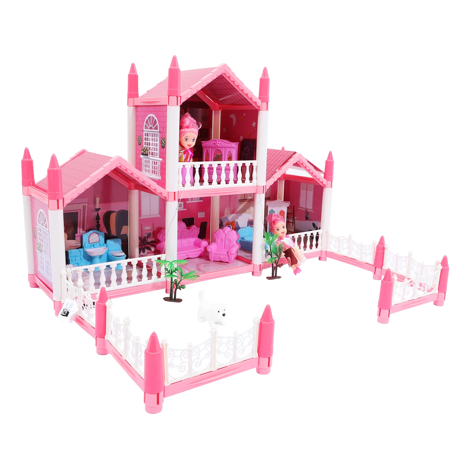 

Children's Castle Girls Toys Model for Kids Miniature DIY Dollhouse Abs Big Villa Assembly