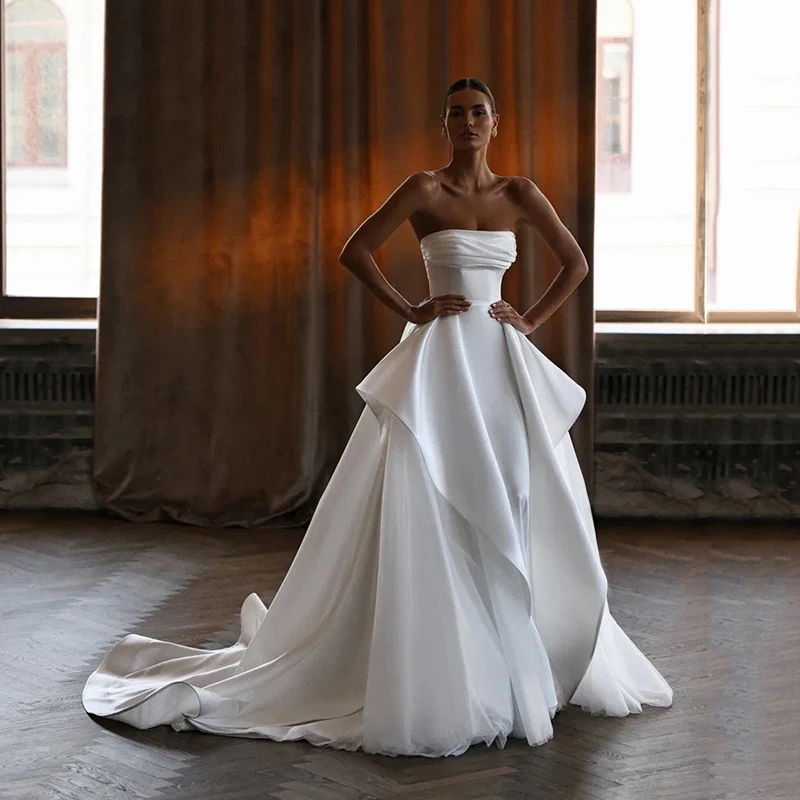 

Eightree 2026 Mermaid Wedding Dresses Sleeveless Corset Back Detachable Train Wedding Gowns Women Bridal Prom Dress Customized