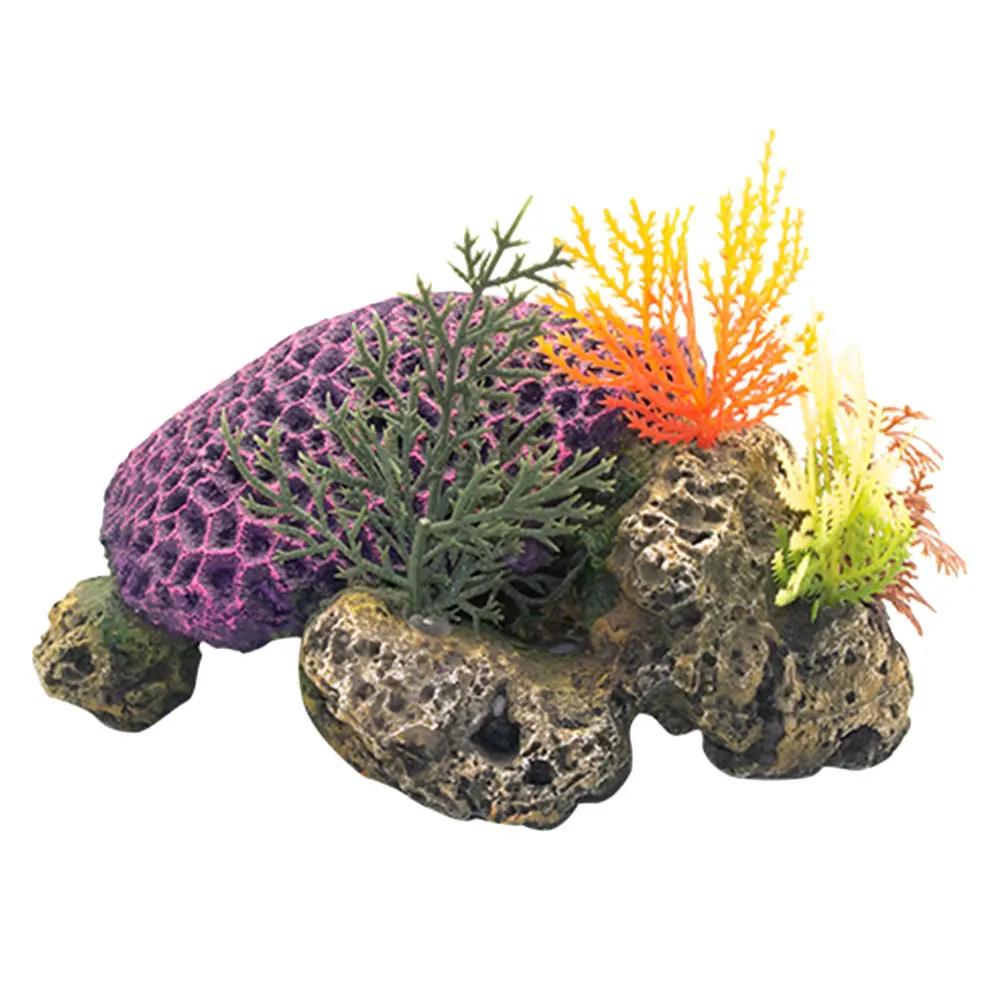 

1Pcs Resin Coral Ornament Realistic Turtle Coral for Aquarium Fish Tank Decor Non Safe Aquarium