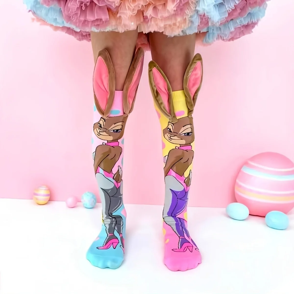 1 pair of children's cute Judy knee socks, suitable for girls' daily wear, party wear and holiday wear, suitable for holiday gif