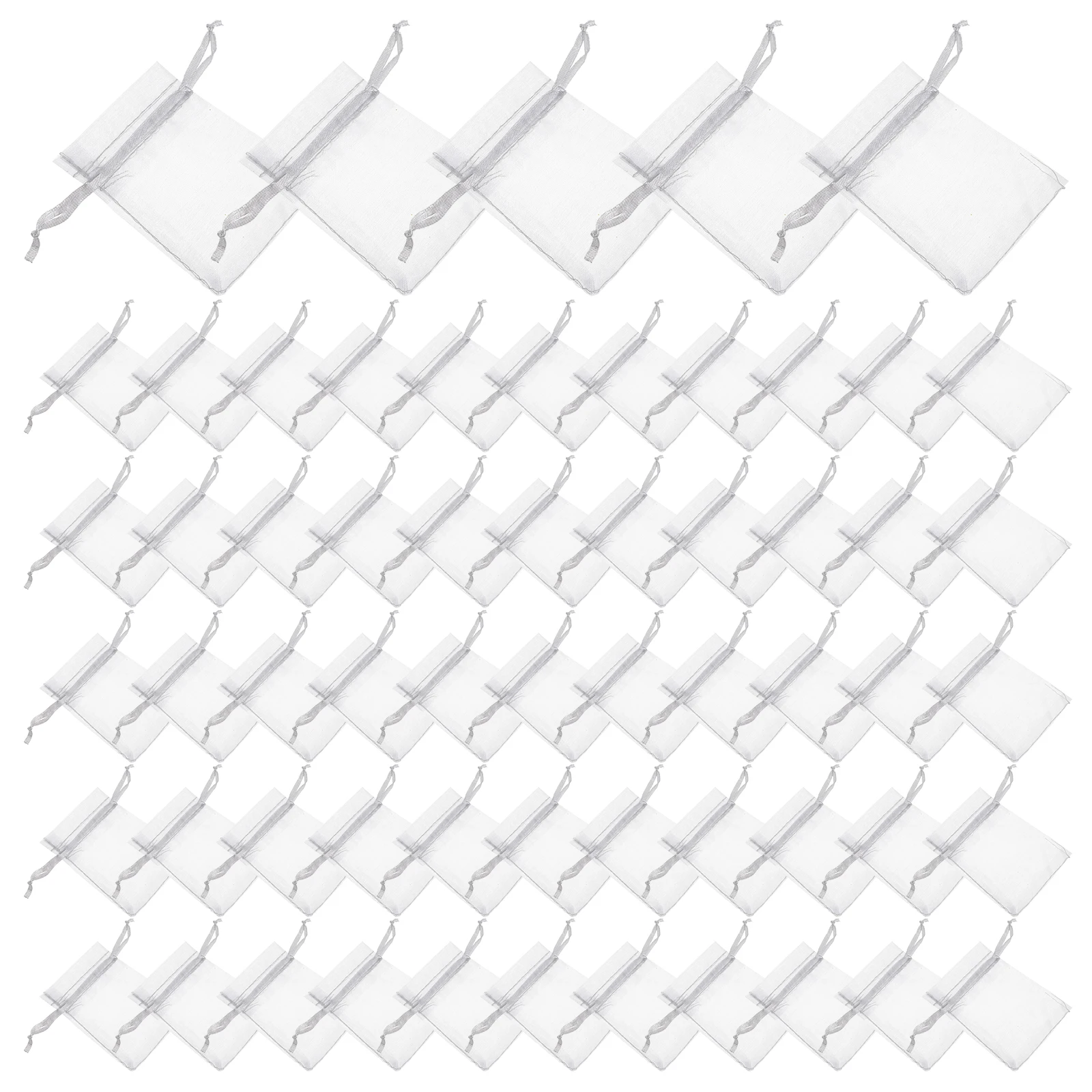 

100pcs Gift Bags Small Mesh Organza Jewelry Pouches Drawstring Candy Favor Bag Gray 7x9cm Travel Wedding Party Supplies