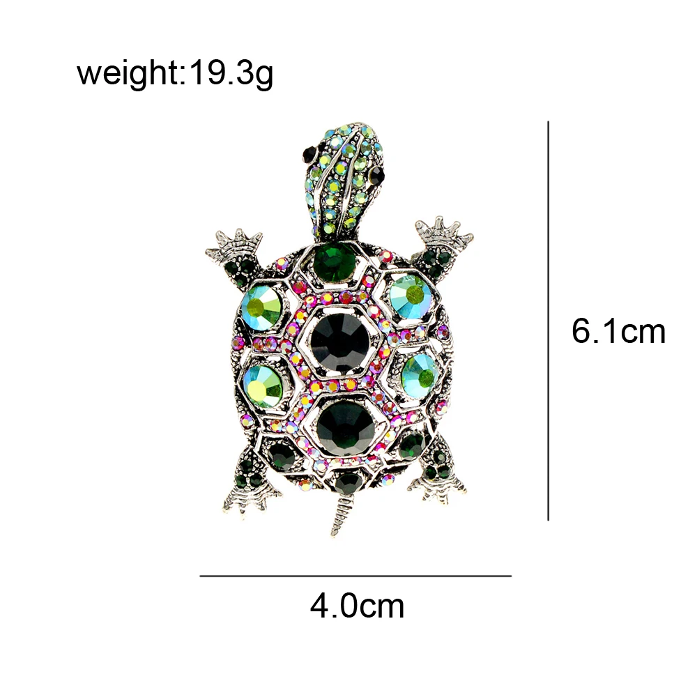 CINDY XIANG Rhinestone Beautiful Turtle Brooches For Women Fashion Vintage Animal Pin