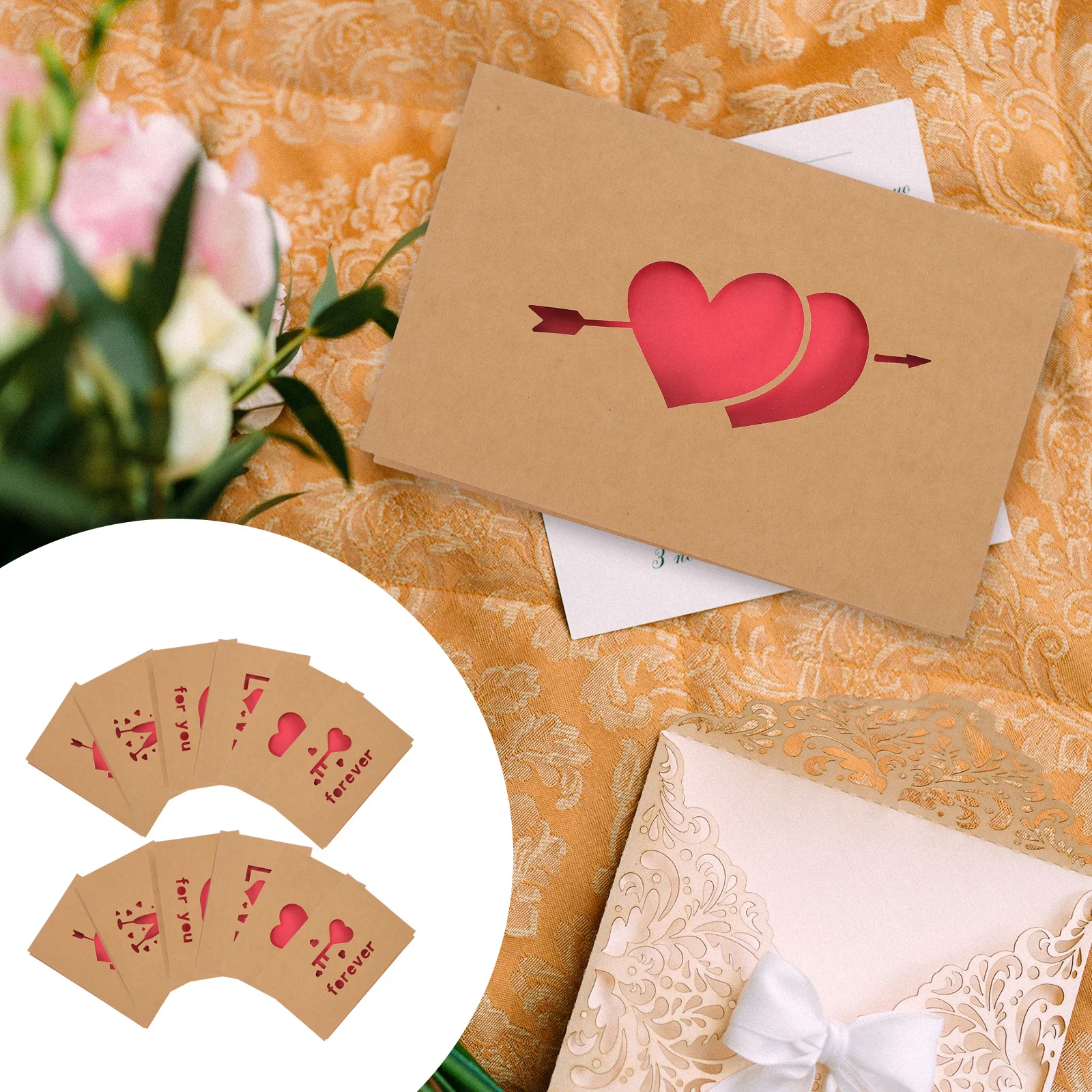 

12Pcs Valentines Greeting Cards Heart Design Warm Romantic Messages Valentines Day Cards for Girlfriend Boyfriend Husband Wife