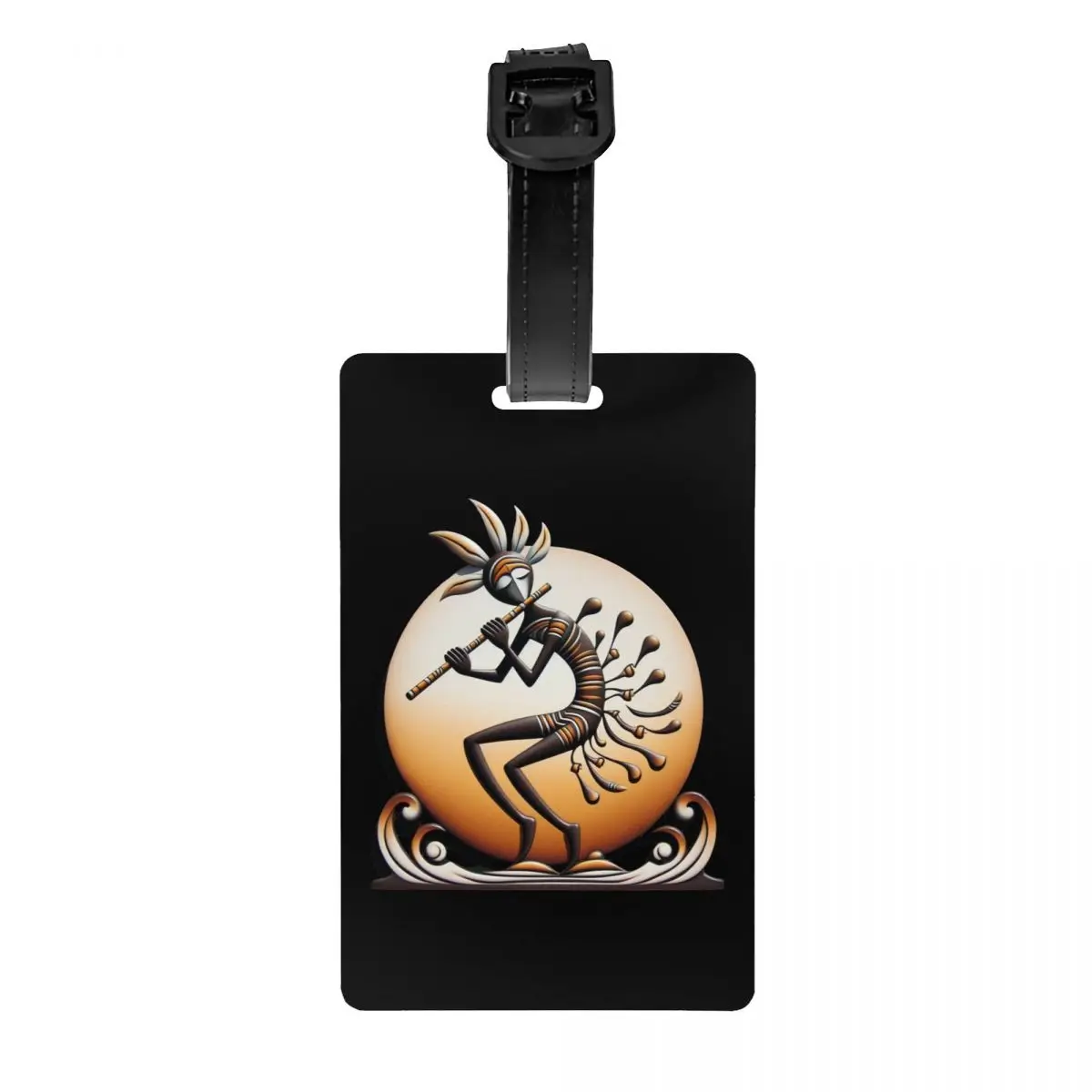 

Изготовленные на заказ африканские племенные индейские багажные бирки Kokopelli, индивидуальные багажные бирки, идентификационная этикетка с крышкой конфиденциальности