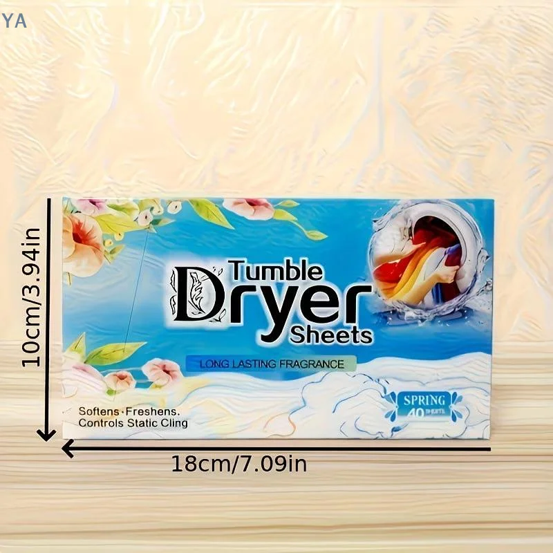 【SA】Scented Dryer Sheets 40 Count Long Lasting Fresh Fragrance Soften Fabrics for Travel Camping Laundry Use