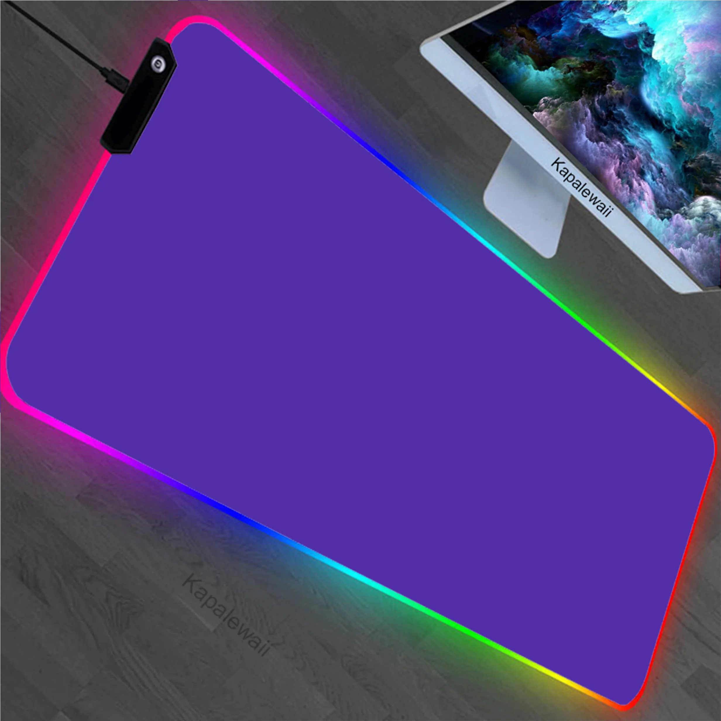 

Pure Color Violet RGB Large Mousepad Game Mouse Pad Gamer Mouse Mat Gaming Accessories Keyboard Pads Notebook Office Desk Mat