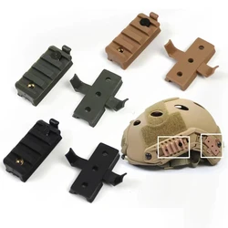 BOOIU 2PCS casco Rail Slider Tactical Airsoft Helmet Rail accessorio Set di montaggio per torcia in plastica adattatore per binario per casco stile veloce