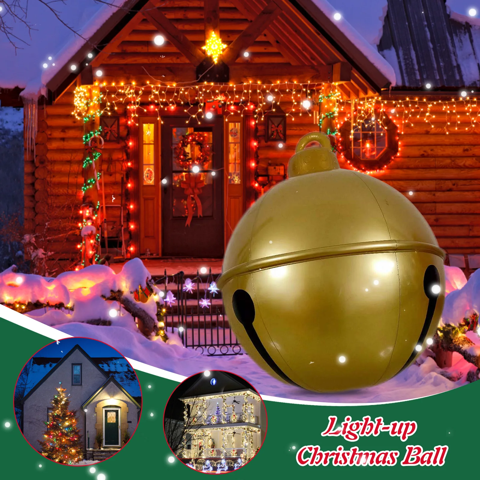 Inflatable Christmas Bell Ball 17.71Inch/23 6 Inch Inflatable Ball Outdoor Yard Decoration Christmas Balloon For Courtyard Decor view 5