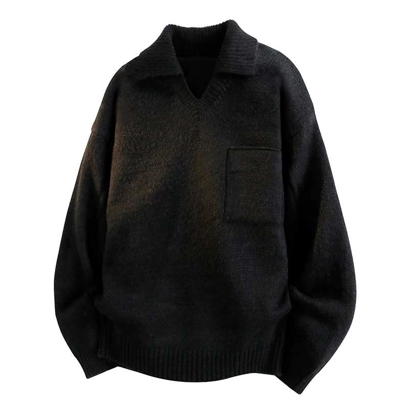 Men Fashionable Suitable for Both Inside Outside Wear Pullover Sweater Breathable Warm Home  for Cable Knit V-Neck Polo Sweater