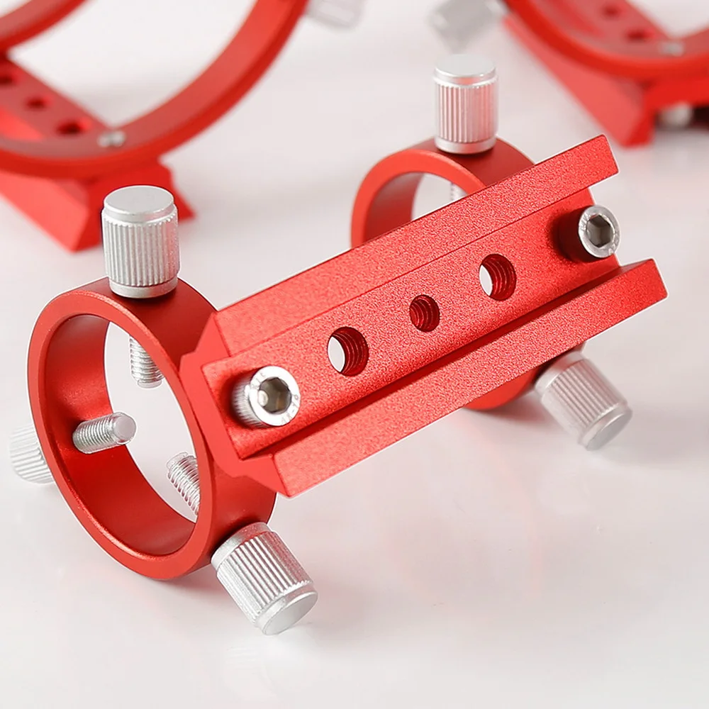 UKON-A Red 42/50/60/68/80/90/102mm Double Guide Ring Set 2 Rings 1 Plate 8 Screws Three-Point Astronomical Telescope Accessories