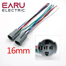16mm 19mm 22Mm 25mm Power Cable Socket Connector For Metal Push Button Switch Wiring 2-6 Wires Stable Lamp Light Button 15cm