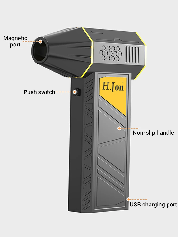 250000 RPM 8000mAh Brushless Motor Electric Turbo Jet Fan High-Speed Turbo Violent Fan USB Rechargeable Powerful Dust Blower