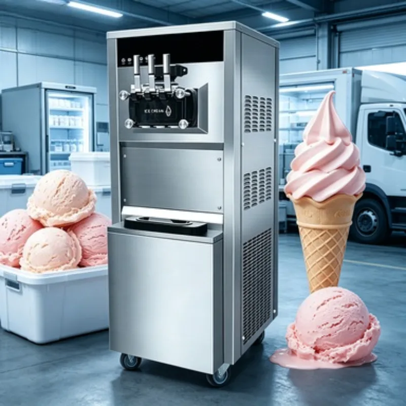 3 Flavors Desktop Soft Serve Ice Cream Machine Commercial Maker Yogurt Freezer Equipment for Coffee Shop