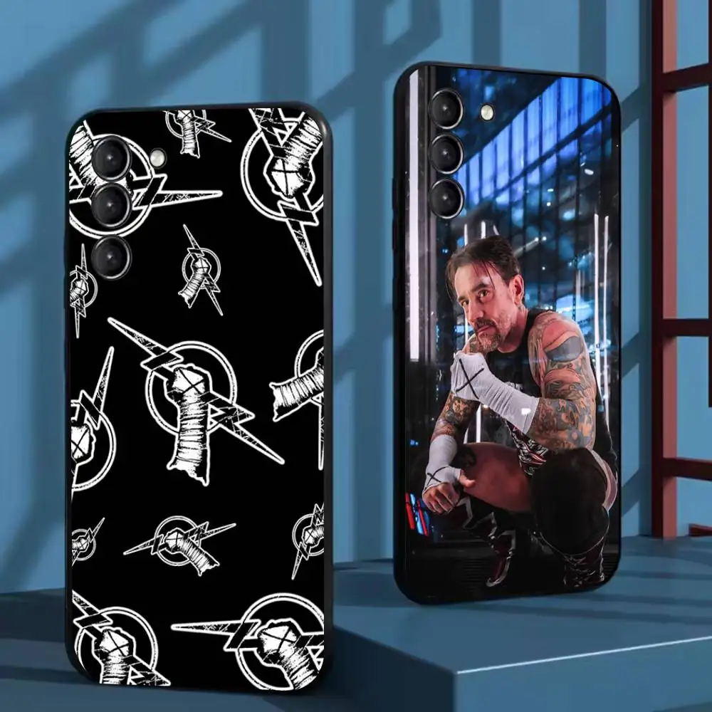WWE CM P-Punk Capa de telefone para Samsung Galaxy A73,72,51,53,52,71,22,5G,Note,J7,8,9 Capa preta macia
