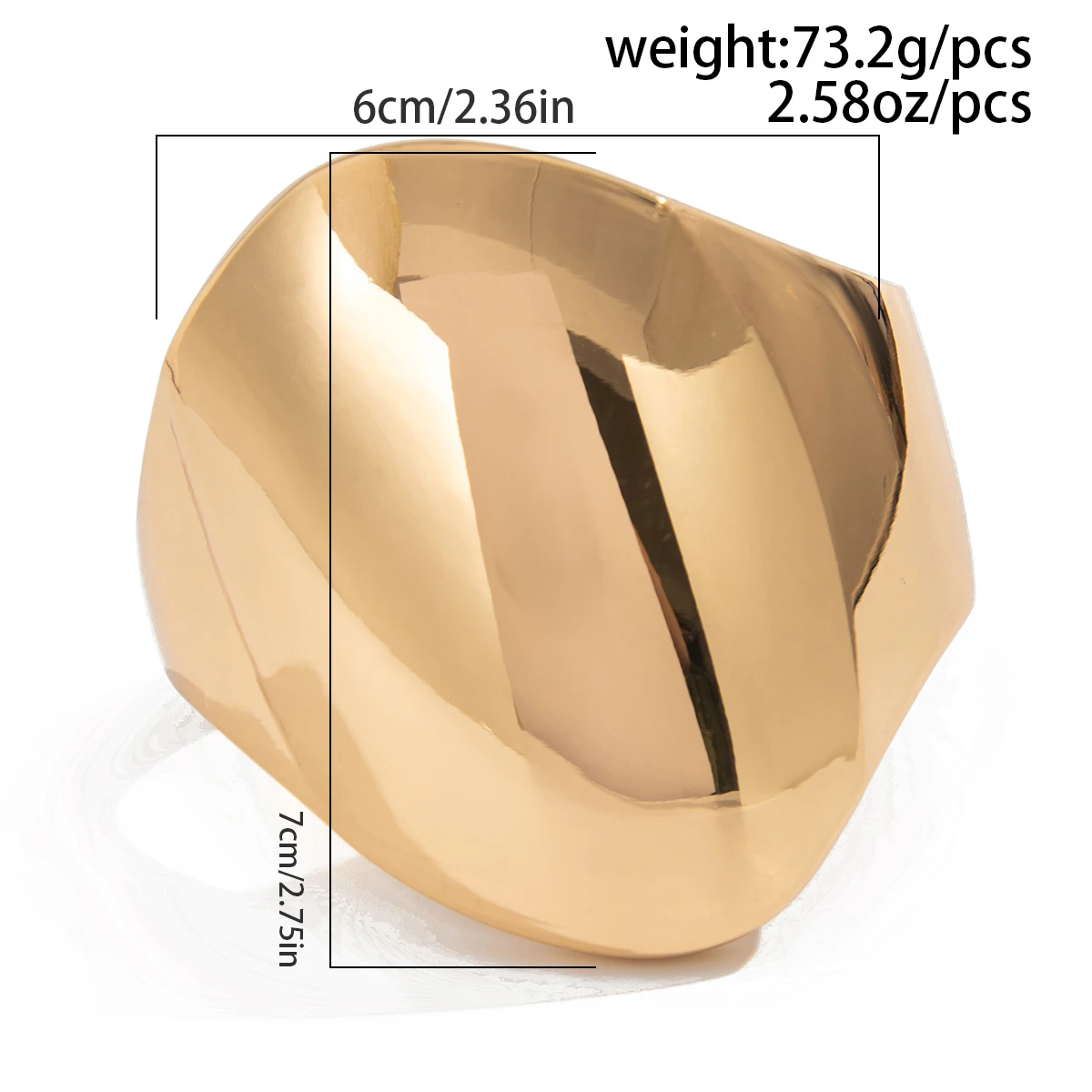 Salircon Minimalist Geometric Smooth Heavy Metal Bangles for Women Trend Punk Large Spring Wide Bracelet On Hand Jewelry