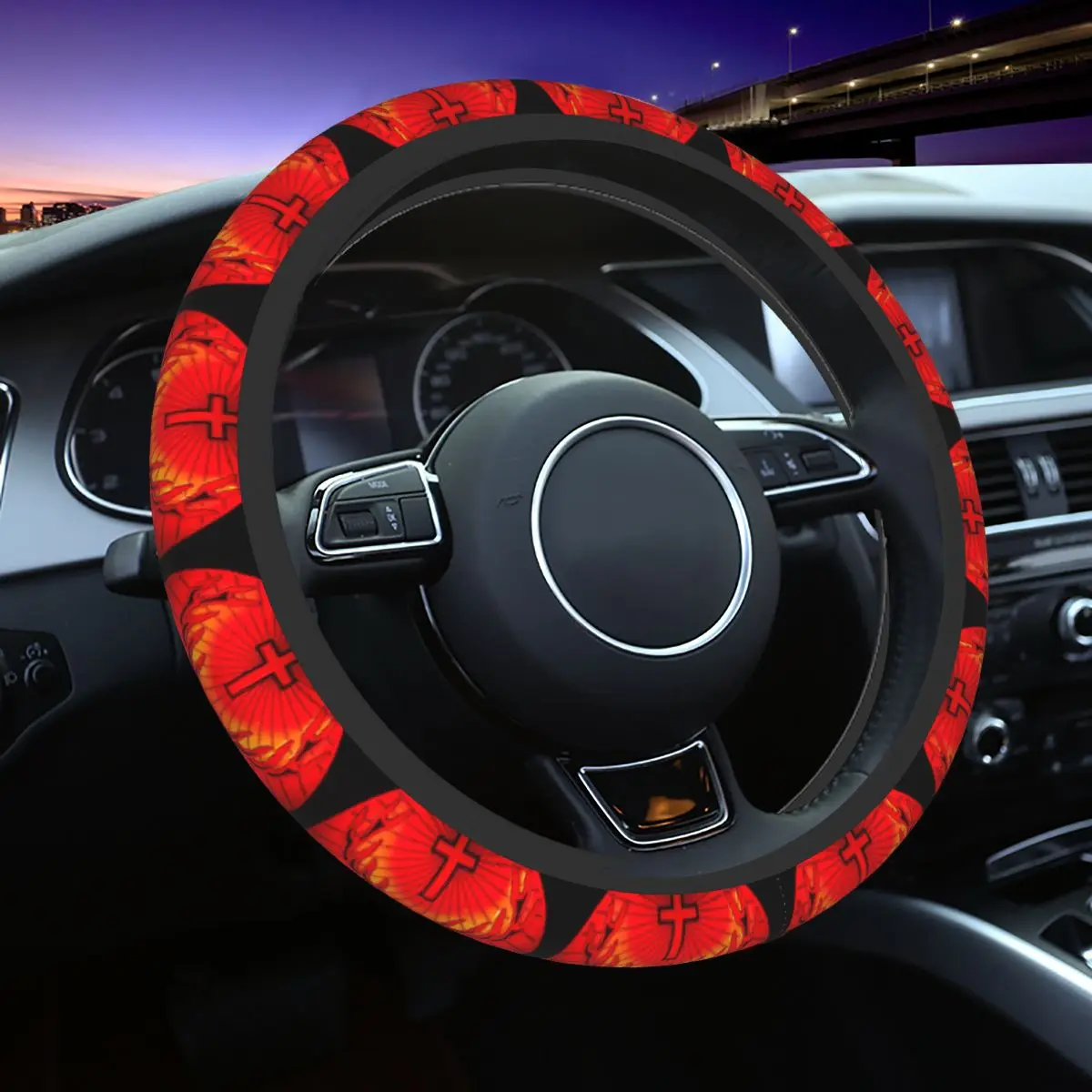 

Steering Wheel Cover Without Inner Ring J-Jagermeister Deer Logo Custom Automotive Supplies Soft Car Covers Suite