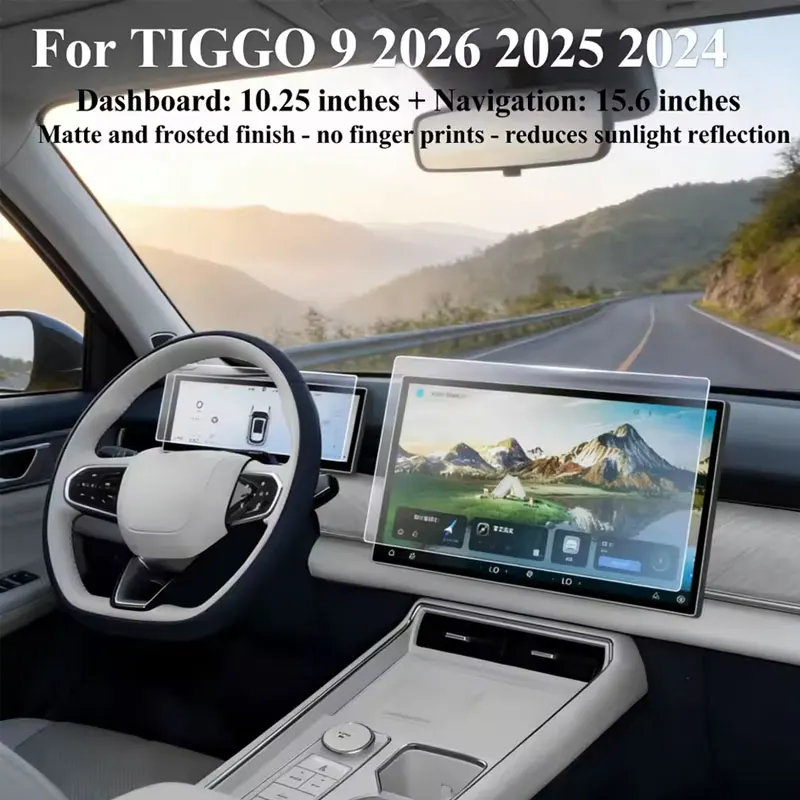 Tempered Glass Film For Chery Tiggo 9 2024 2025 2026 15.6 inch car infotainment Navigation Instrument Screen Protector HD