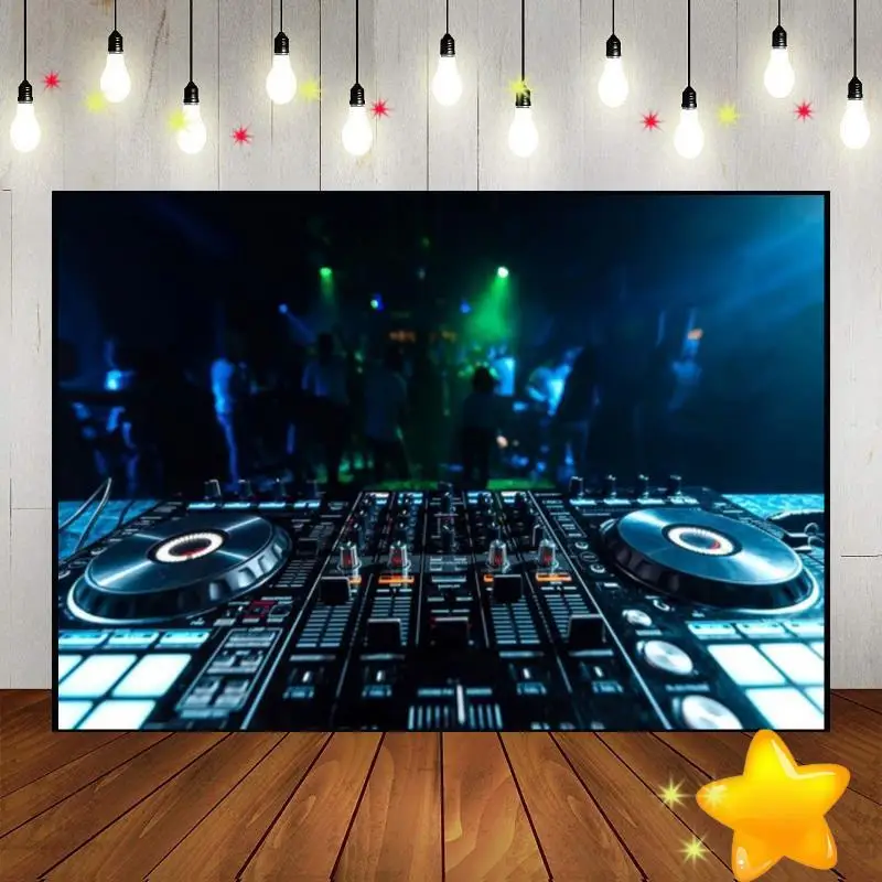 Music Neon Background Dancer Night Wild Photography Backdrops Decoration Photo Rock Roll Baby Shower Bar Birthday Game Surprise