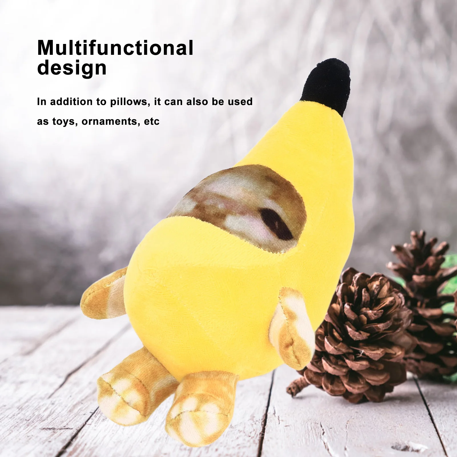 ZK30 30cm Banana Cat Plush Toy Multipurpose Decompression Cute Cartoon Soft Cozy Stuffed Animals Toy for Presents Home Decor