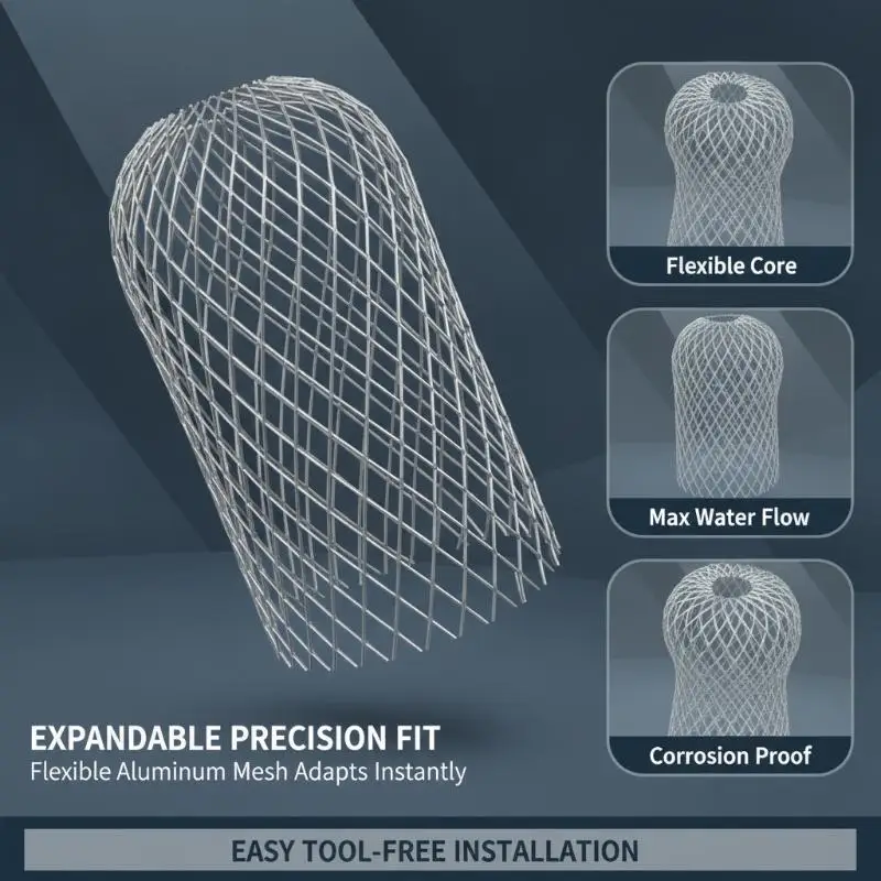 Expanded Metal Gutter Guard Strainers 1/4Pcs Anti Clog Rustproof for Household Roof Gutter Debris Prevention