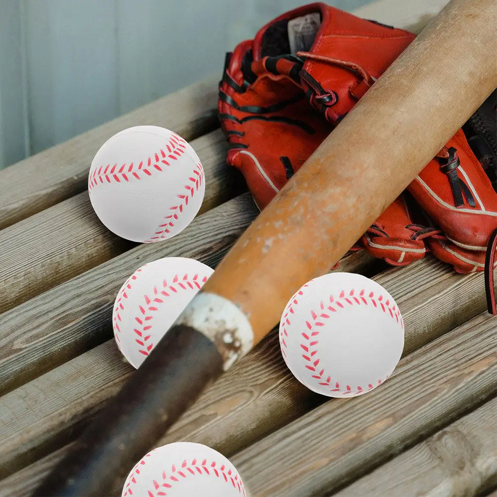 4Pcs Training Baseball Balls PU Small Lightweight Practice Softball Safe for Children Beginner Outdoor Sports Training Balls