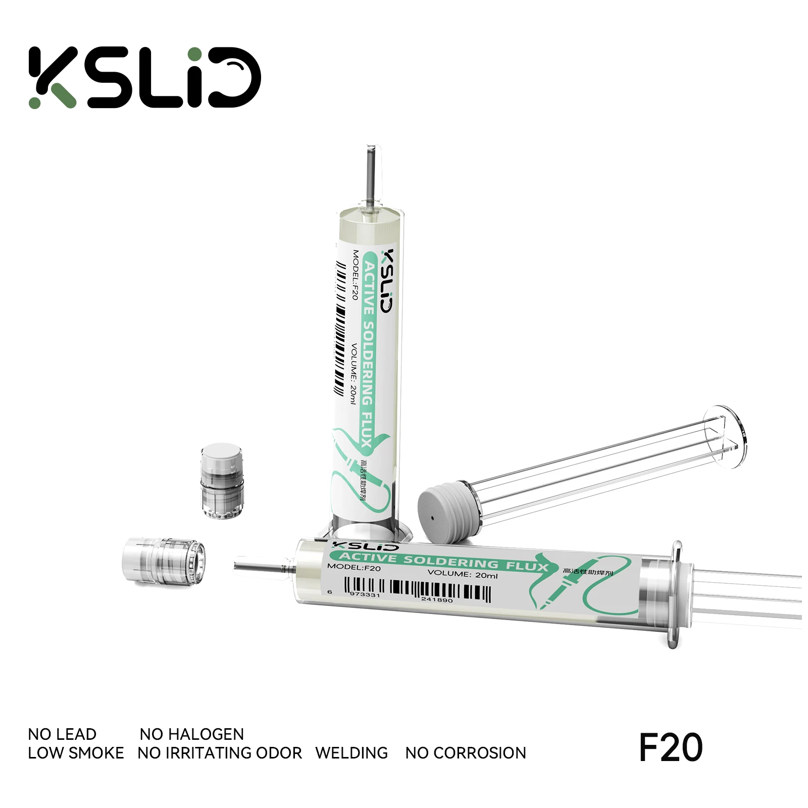 KSLID F20 10CC جودة عالية خالية من الرصاص/خالية من الهالوجين/بدون رائحة/لا تنظيف لحام تدفق للهاتف LED بغا لحام مصلحة الارصاد الجوية PGA PCB إصلاح