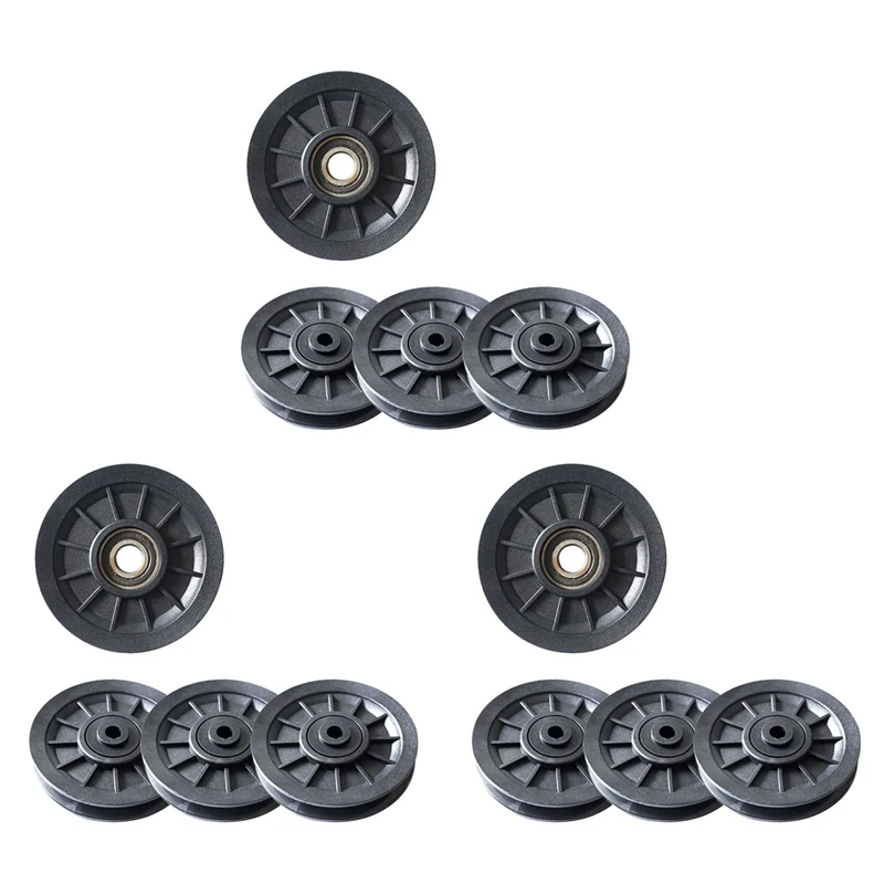 

12 Pcs Universal 105Mm Diameter Wearproof Bearing Pulley Wheel Cable Gym Fitness Equipment Part