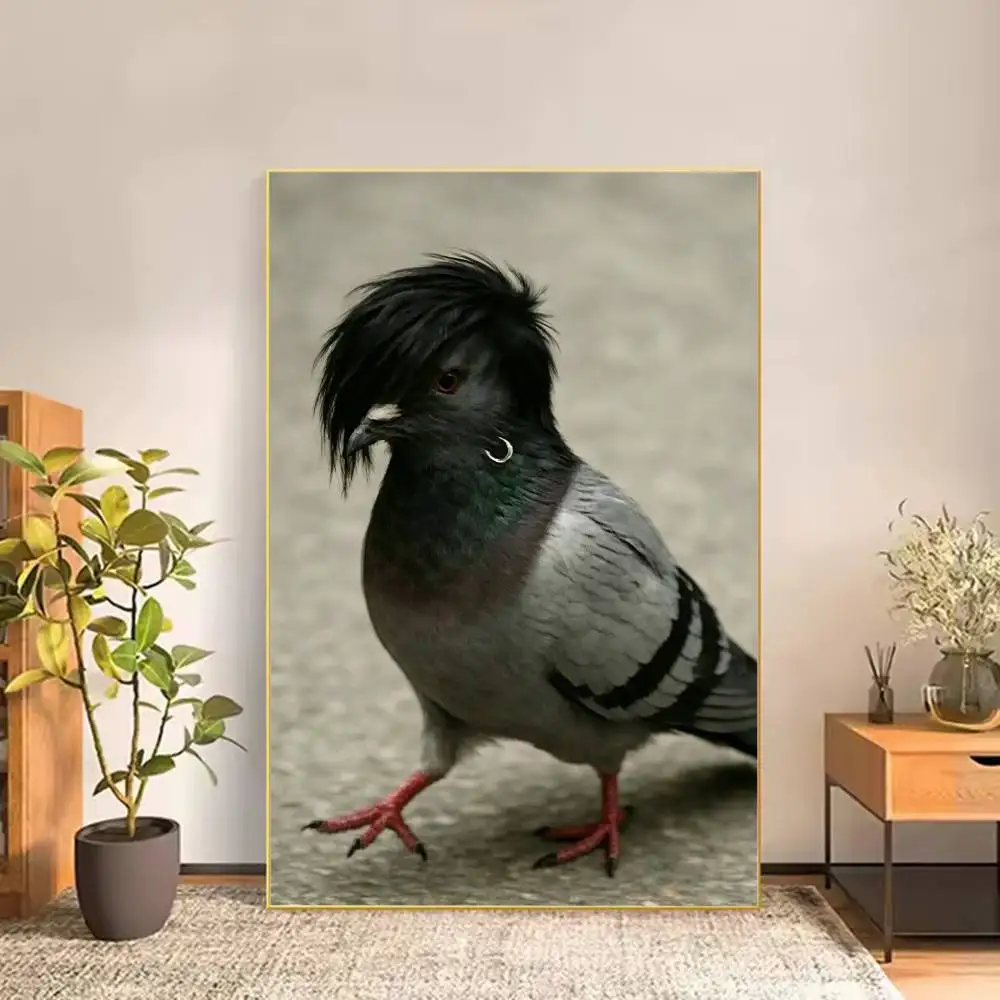 Funny p-Pigeon Poster Versatile HD Waterproof Wall Art Self-Adhesive Decor for Any Space Ideal Gift