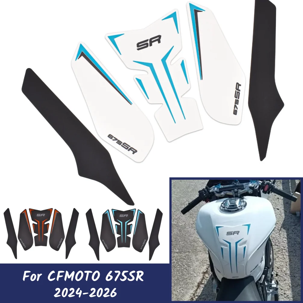 675SR Tank Pad Stickers Gas Protector For CFMOTO 675 SR-R SR R 2024 2025 2026 Motorcycle Kit Knee Protection Sticker Accessories