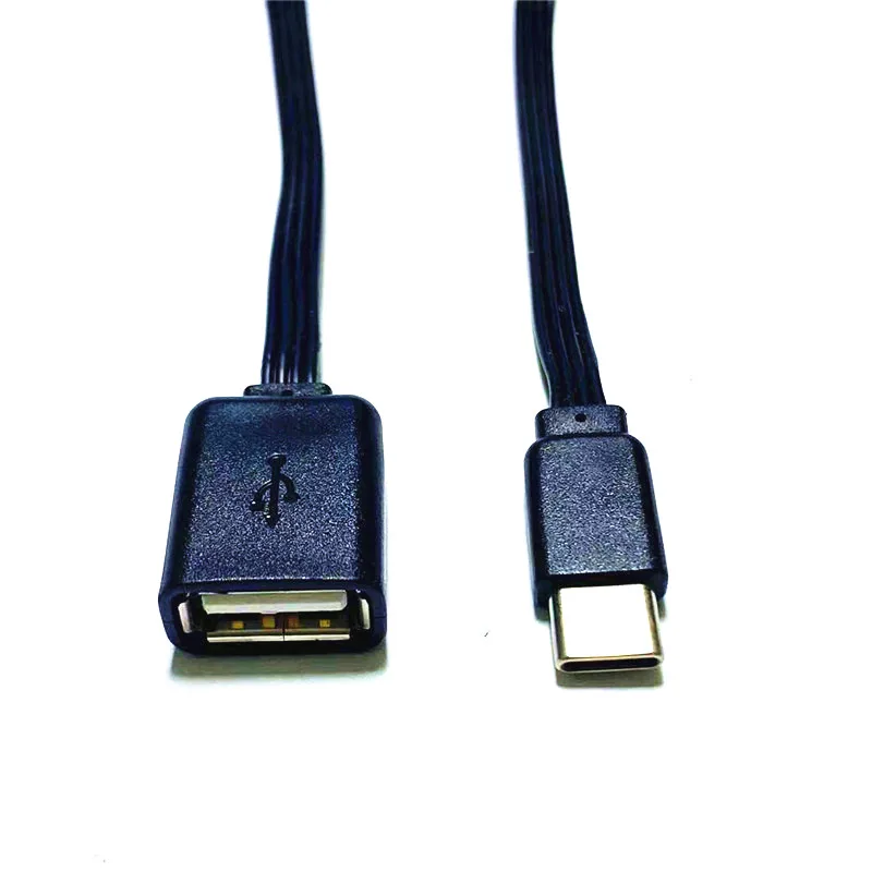 Kabel USB C typu c płaski do OTG USB odpowiedni do telefonów i komputerów działa TYPE-C 90 stopni męski do adapter żeński USB 2.0